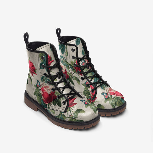 Vintage Rose Vegan Leather Lightweight boots - Books Worth Keeping